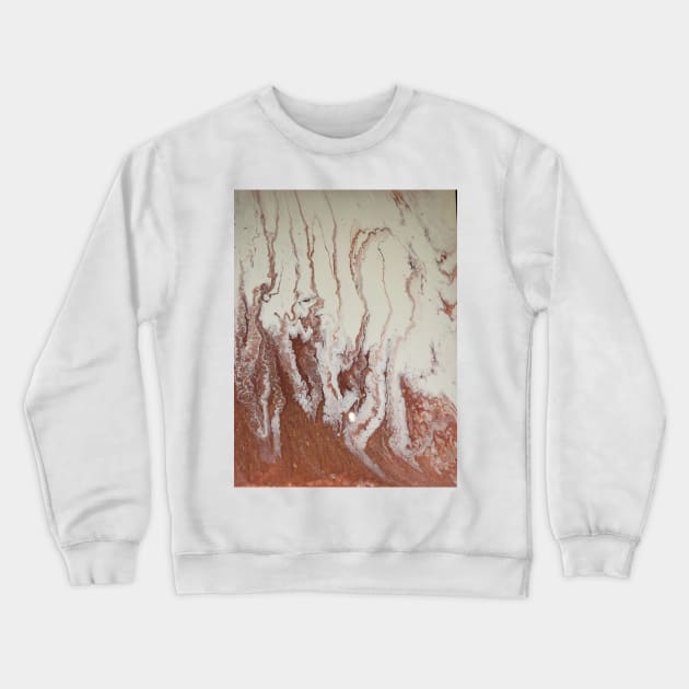 Drizzled copper and cream Crewneck Sweatshirt by Kim-Pratt